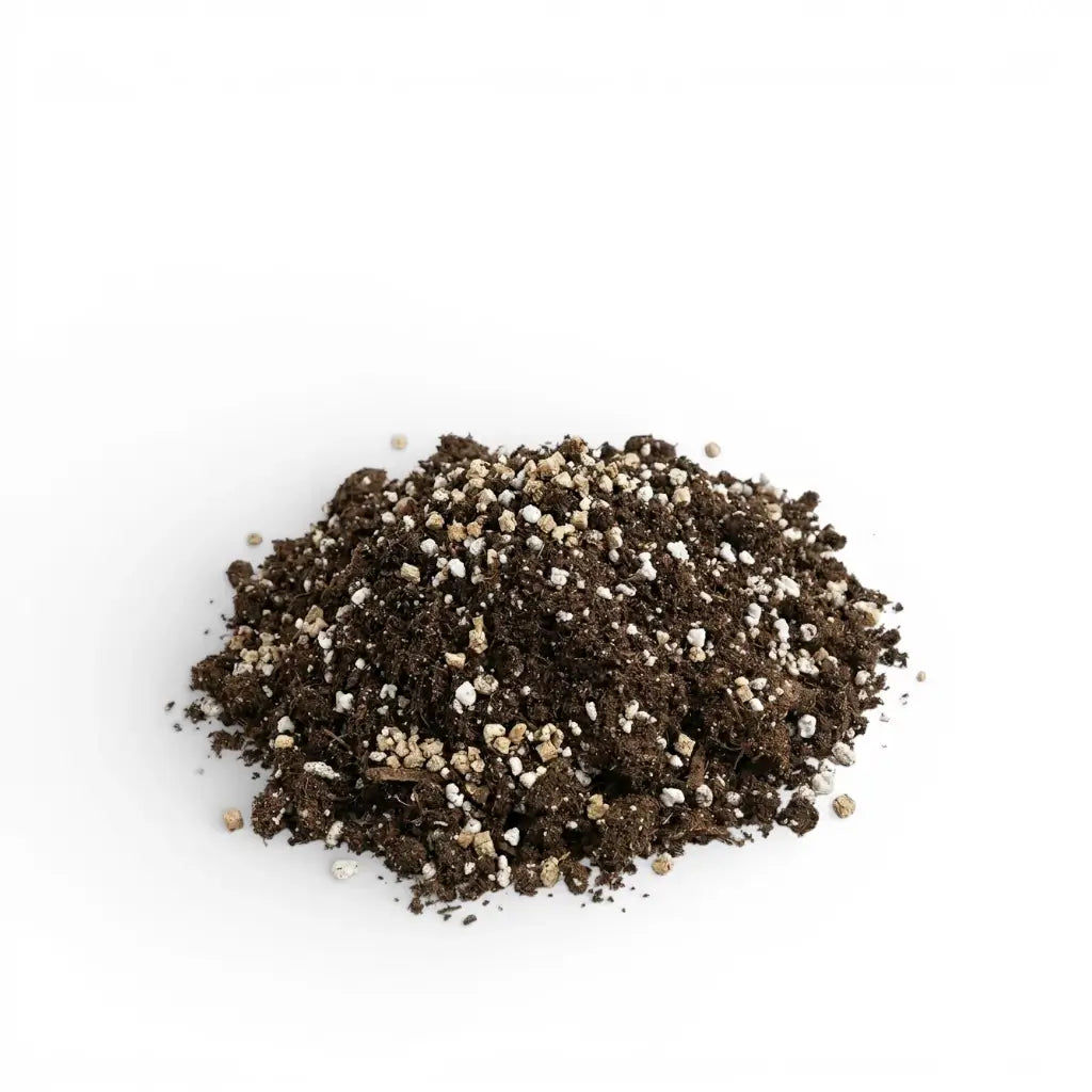 Heap of propagation soil mix on a white background