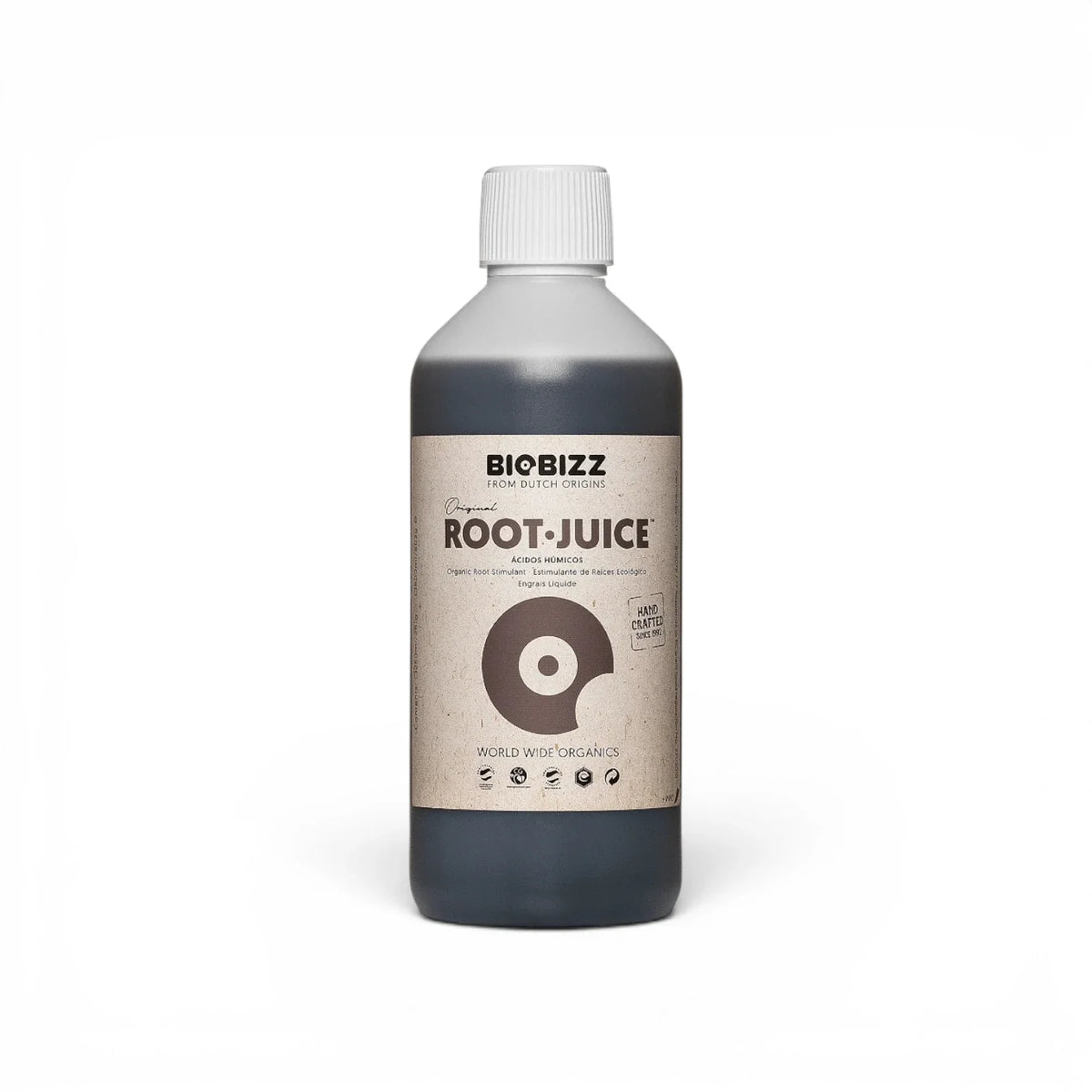 Biobizz Root Juice 500-ml-Flasche vor weißem Hintergrund