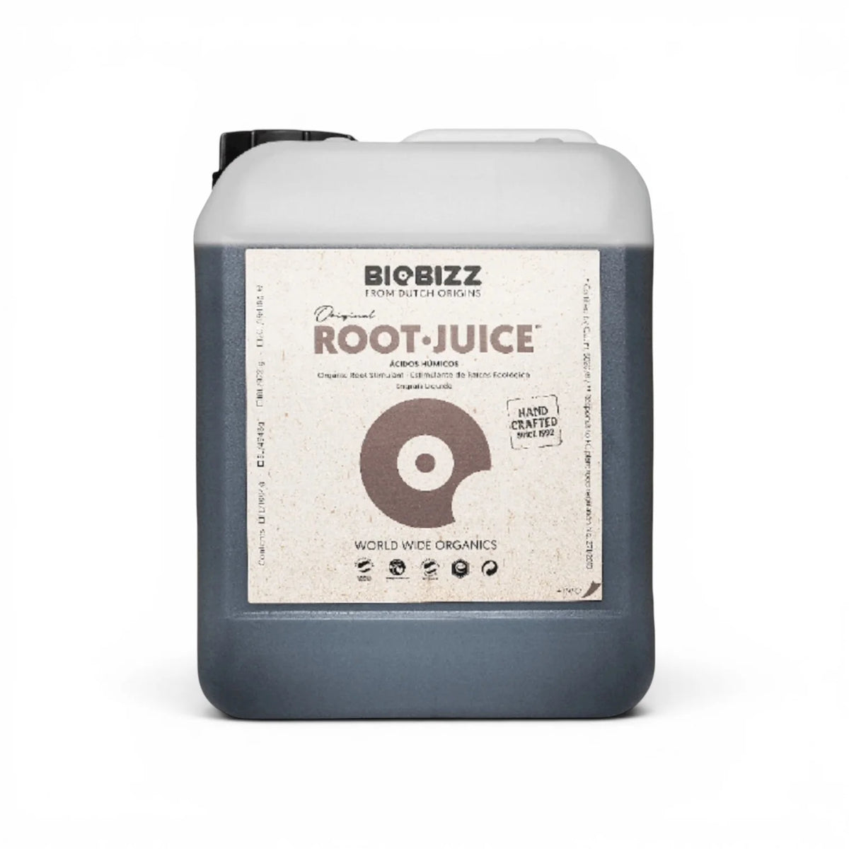 Biobizz Root Juice 5-Liter-Flasche vor weißem Hintergrund