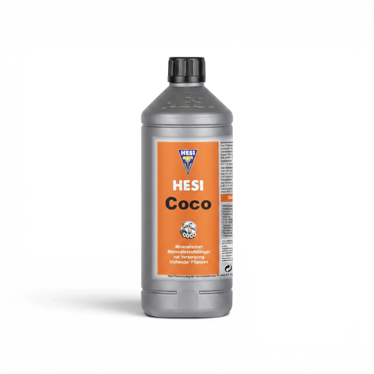 HESI Coco 1-Liter-Flasche vor weißem Hintergrund