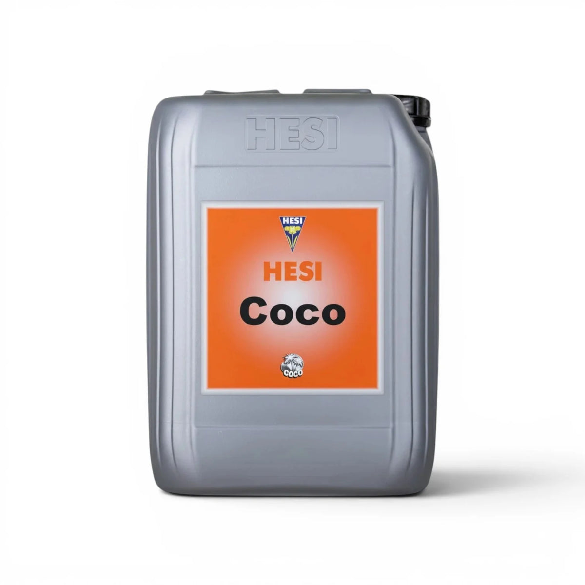 HESI Coco 20-Liter-Flasche vor weißem Hintergrund