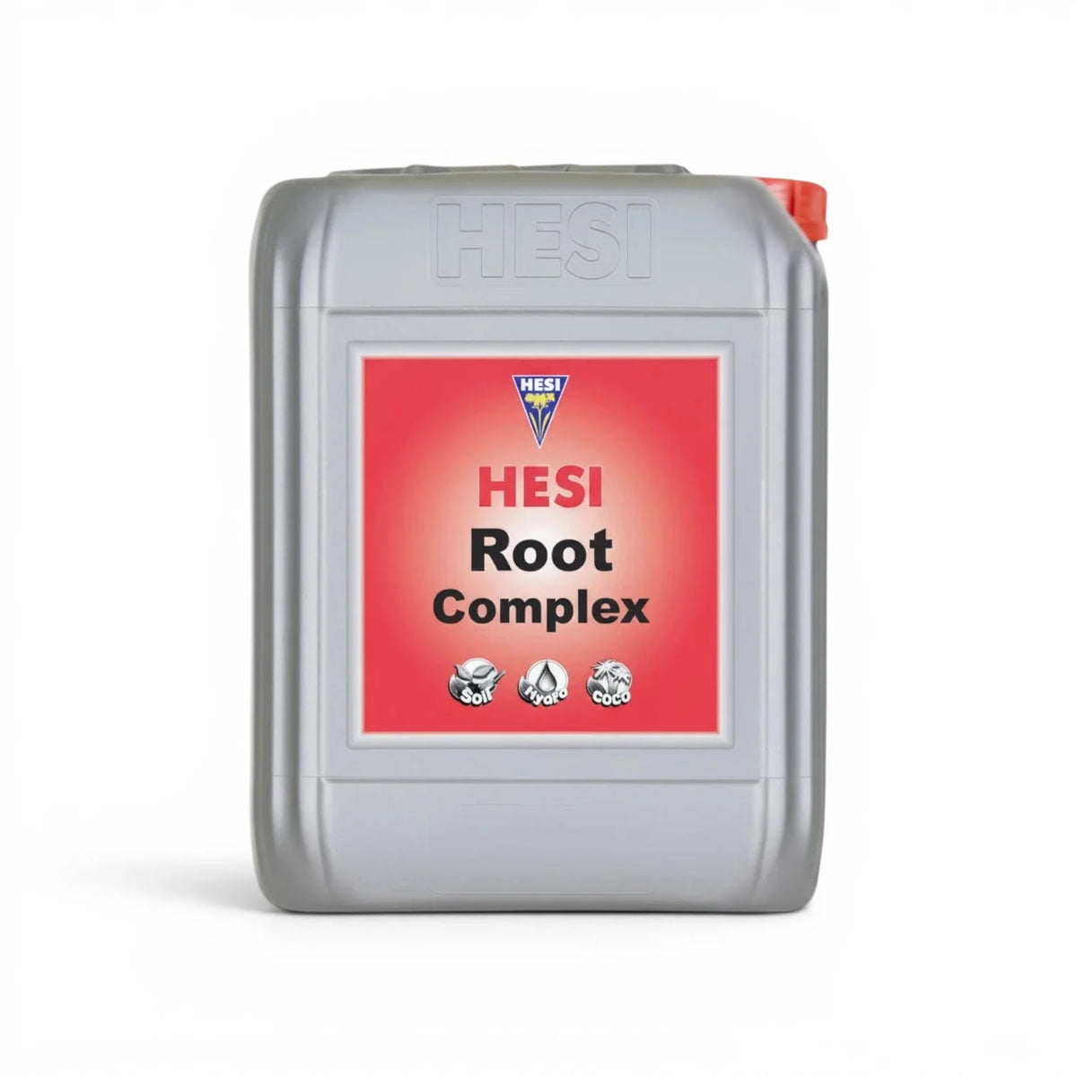 HESI Root Complex 10-Liter-Flasche vor weißem Hintergrund