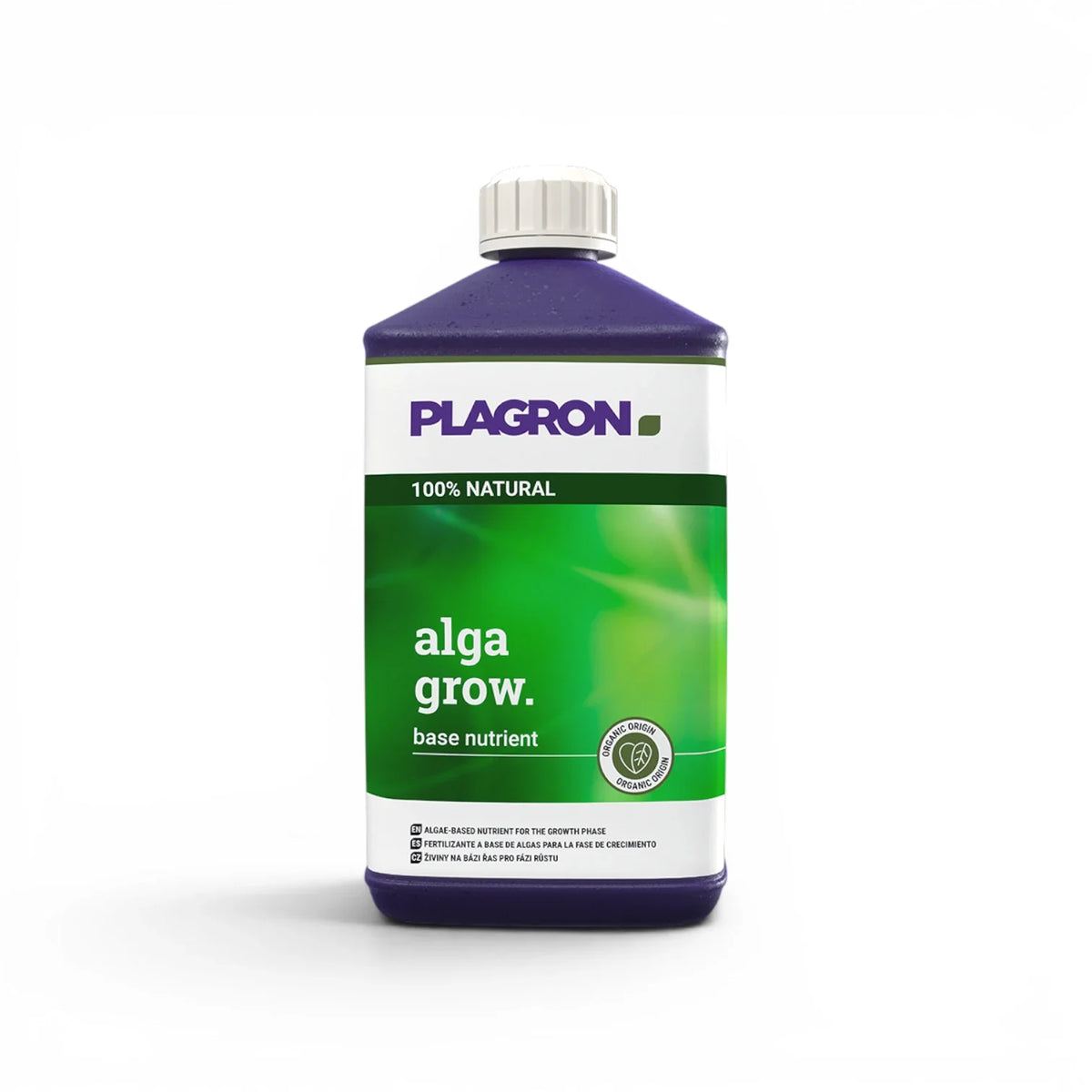 Plagron Alga Grow 1-Liter-Flasche vor weißem Hintergrund