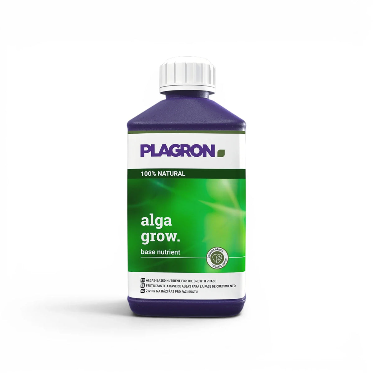 Plagron Alga Grow 500-ml-Flasche vor weißem Hintergrund