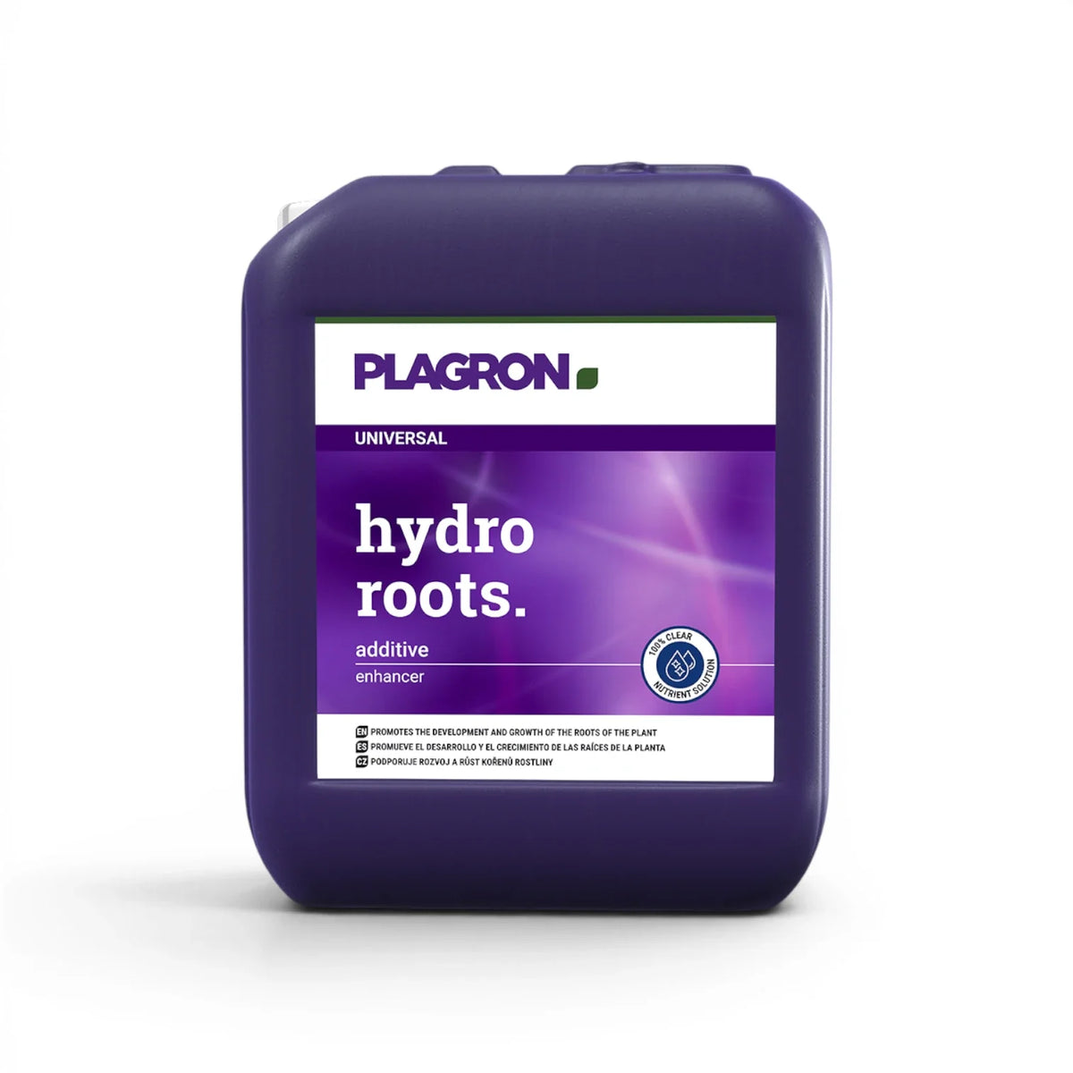Plagron Hydro Roots 5-Liter-Flasche vor weißem Hintergrund