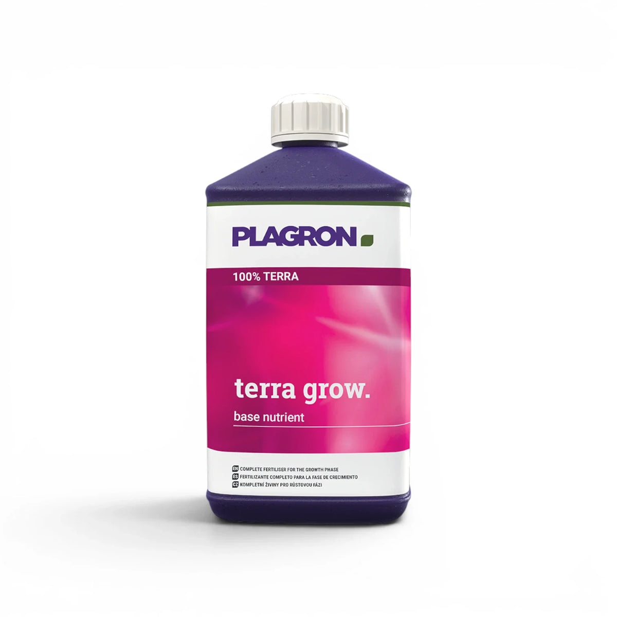 Plagron Terra Grow 1-Liter-Flasche vor weißem Hintergrund