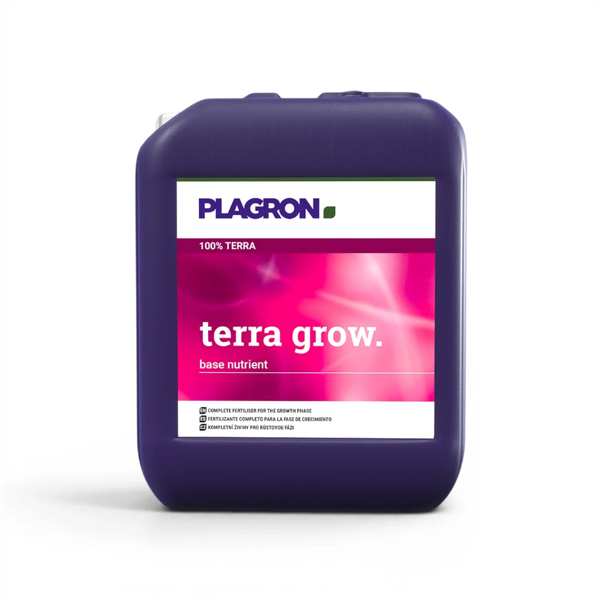 Plagron Terra Grow 5-Liter-Flasche vor weißem Hintergrund
