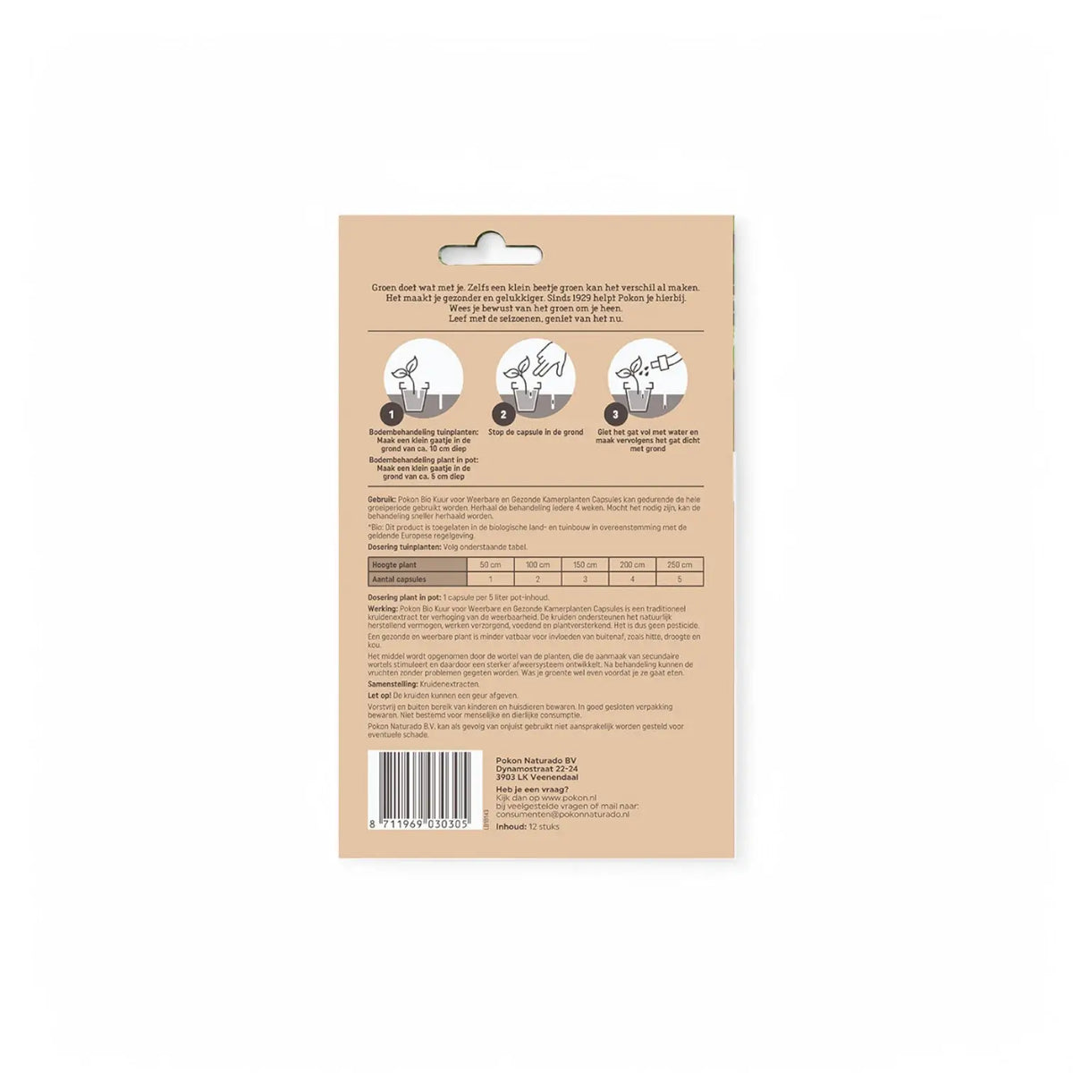 Pokon Bio Plant Cure Capsules on white background.