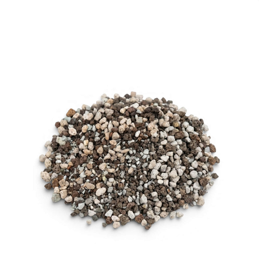 Semi-hydro potting mix on a white background