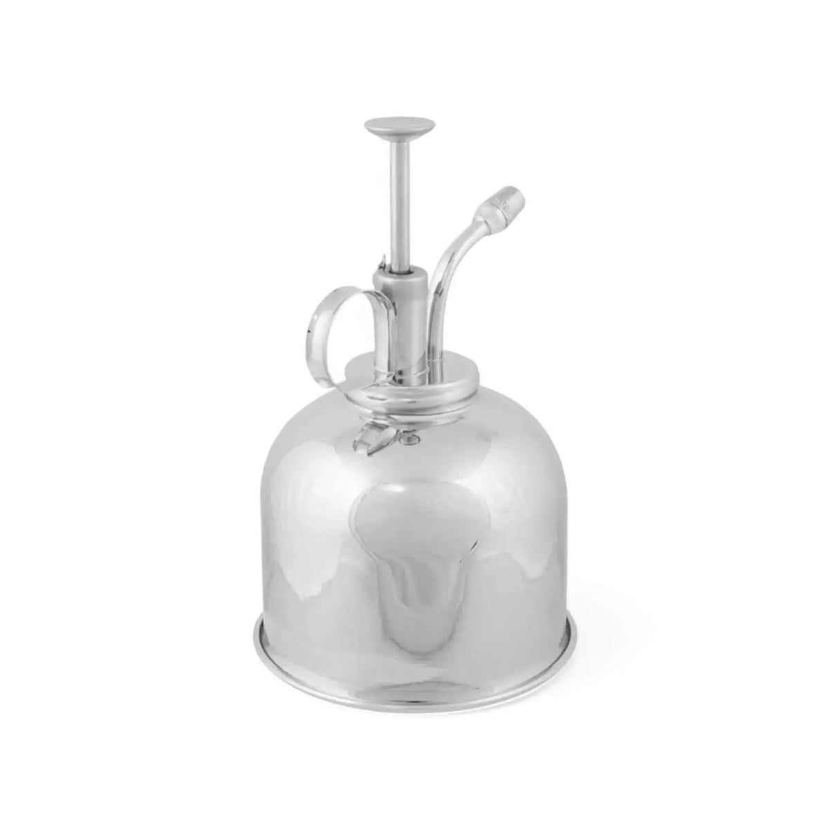 Silver Metal Plant Mister on white background.