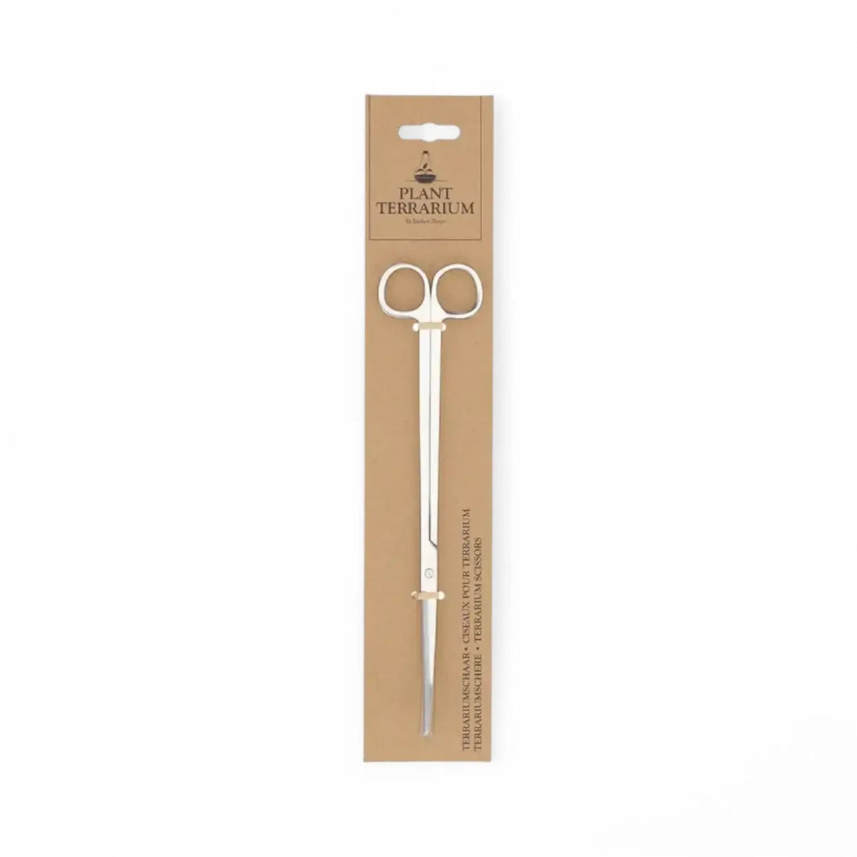 Terrarium scissors on white background.