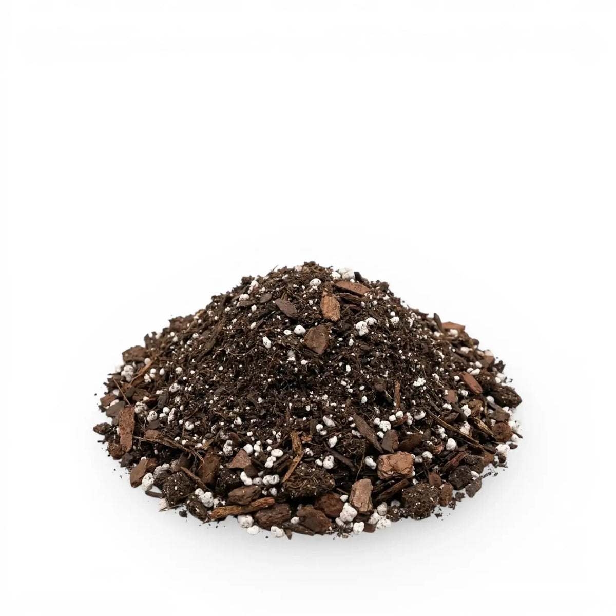 Heap of Anthurium potting mix on a white background