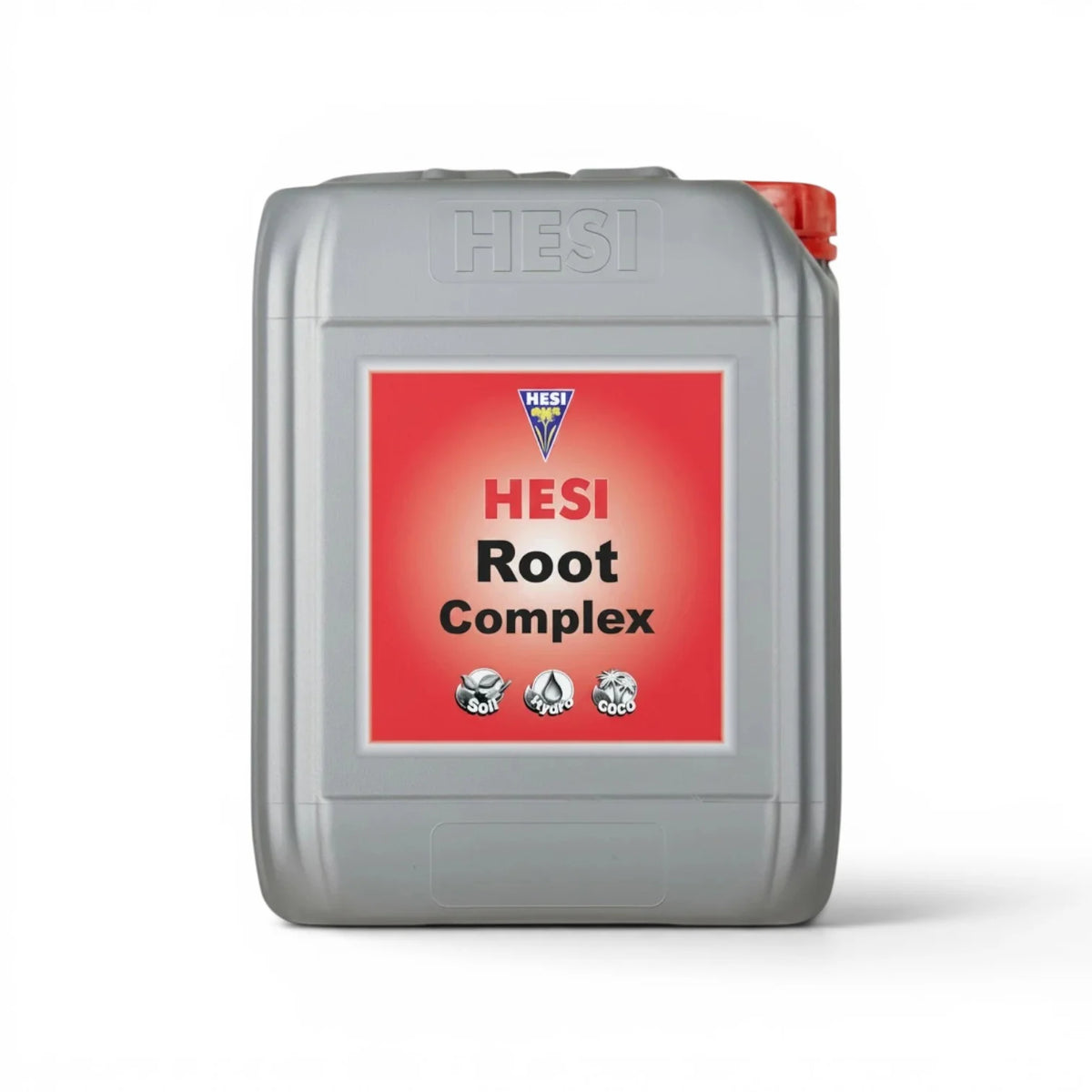 HESI Root Complex 5-Liter-Flasche vor weißem Hintergrund