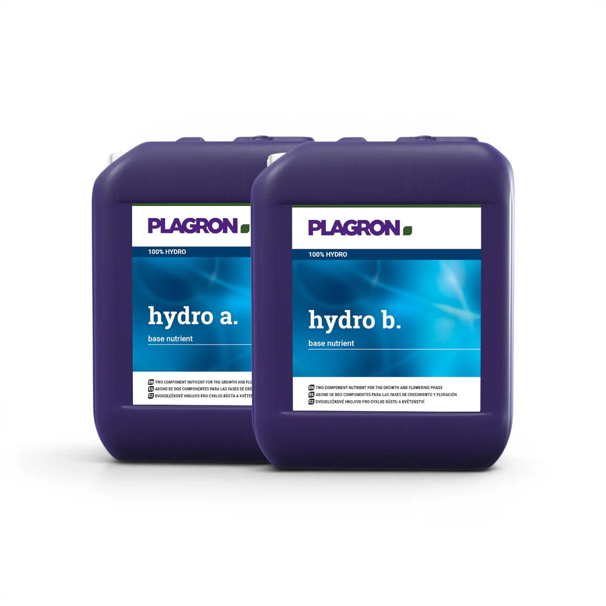 Plagron Hydro A+B 10 L bottle set on a white background