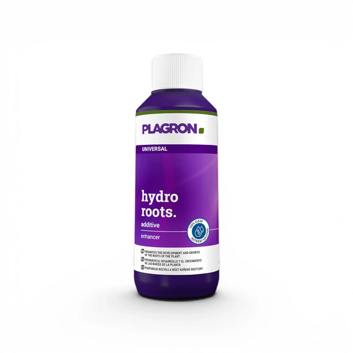 Plagron Hydro Roots 100-ml-Flasche vor weißem Hintergrund