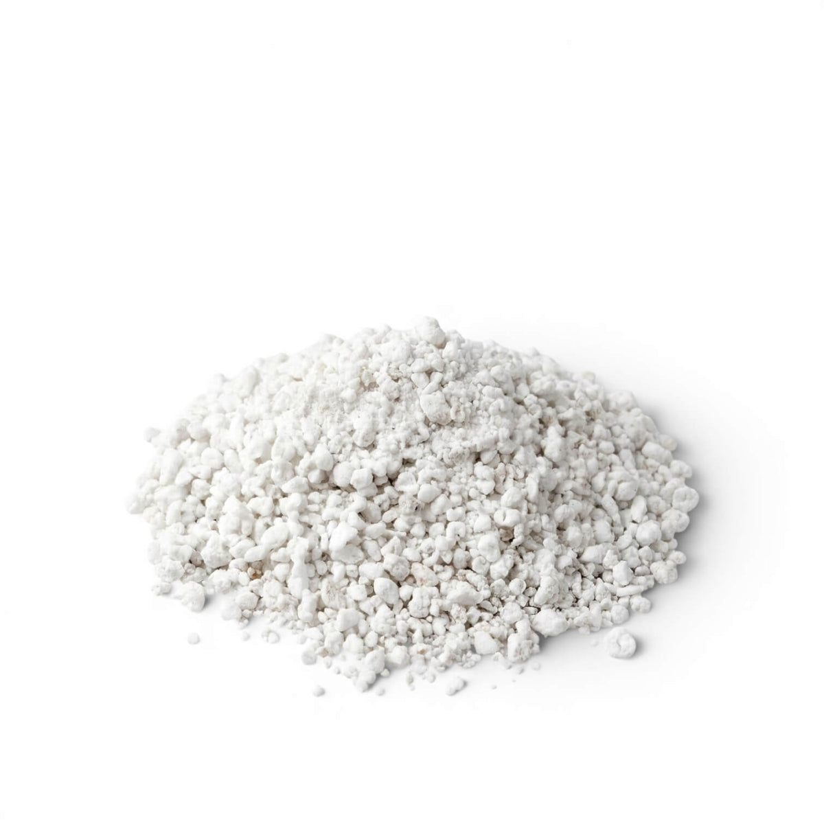 Heap of perlite on a white background