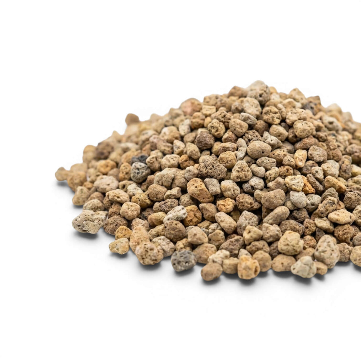 Heap of pumice stones on a white background