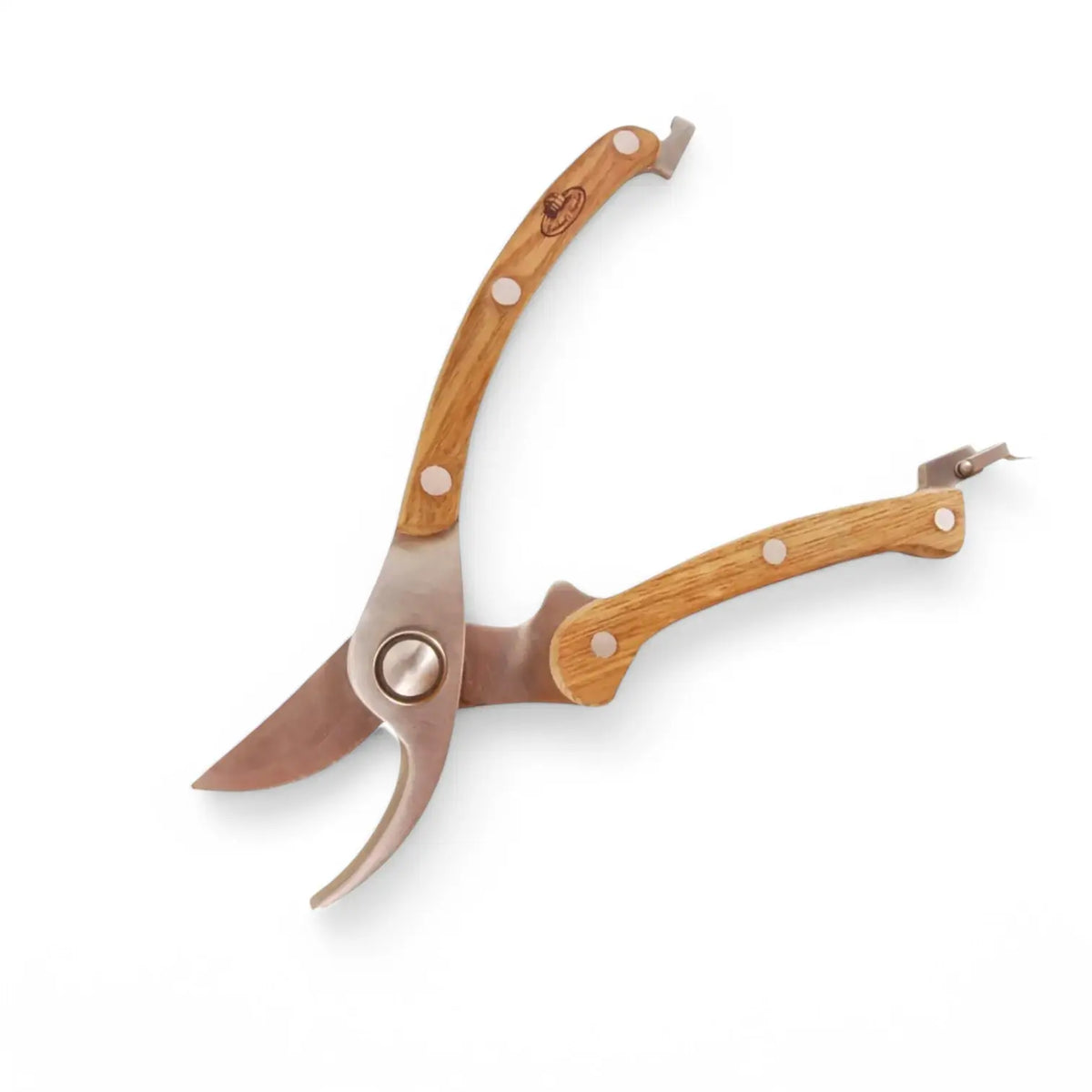 Stainless steel pruner main product photo on white background.