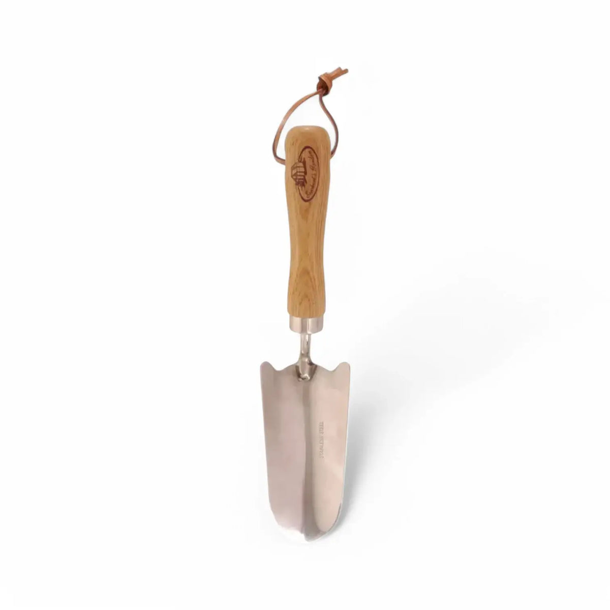 Stainless steel shovel main product photo on white background.