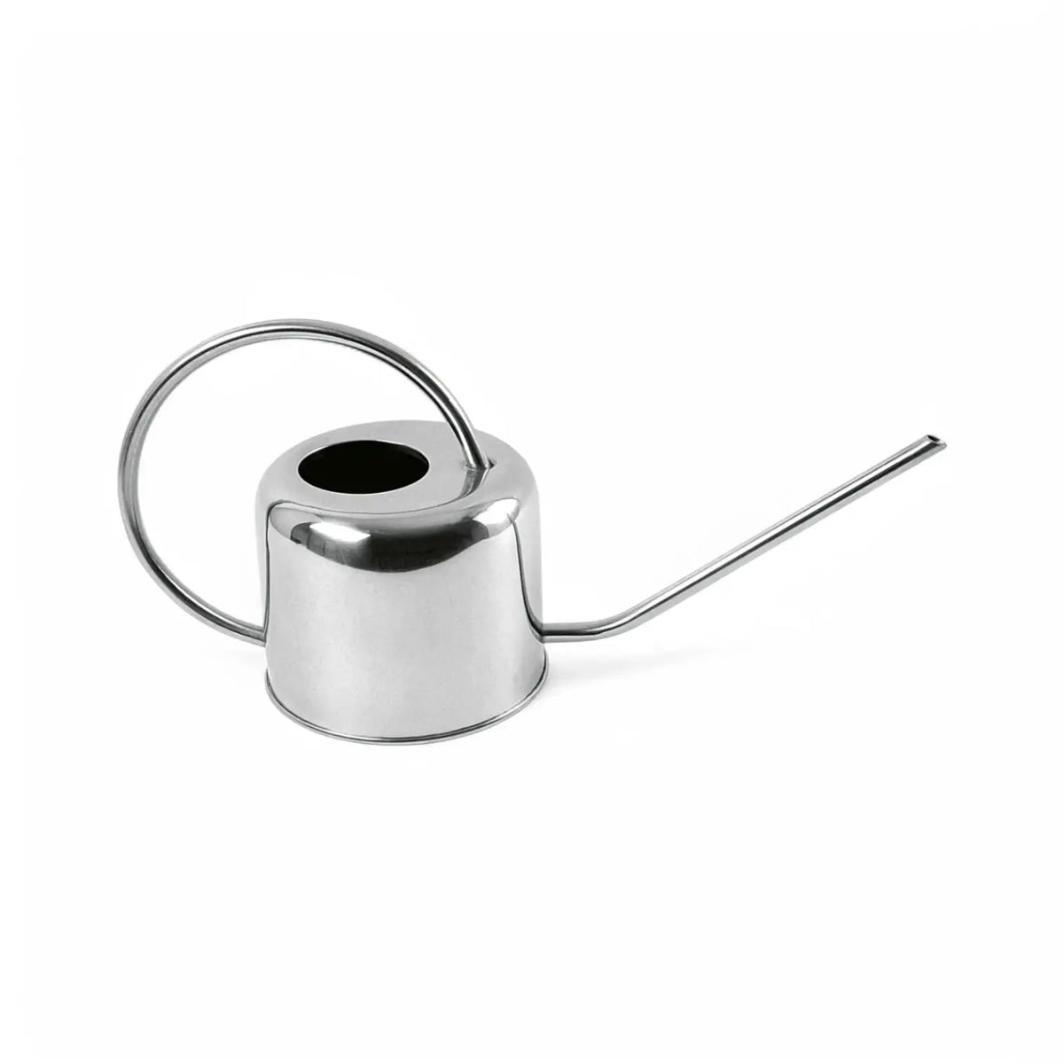 Steel watering can main product photo on white background.